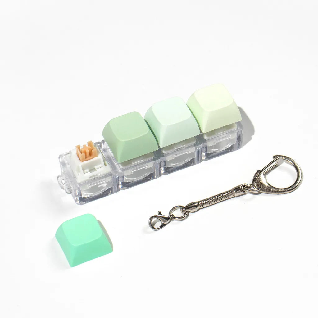 Tactile Keyboard Fidget Keychain with Silent and Click Modes