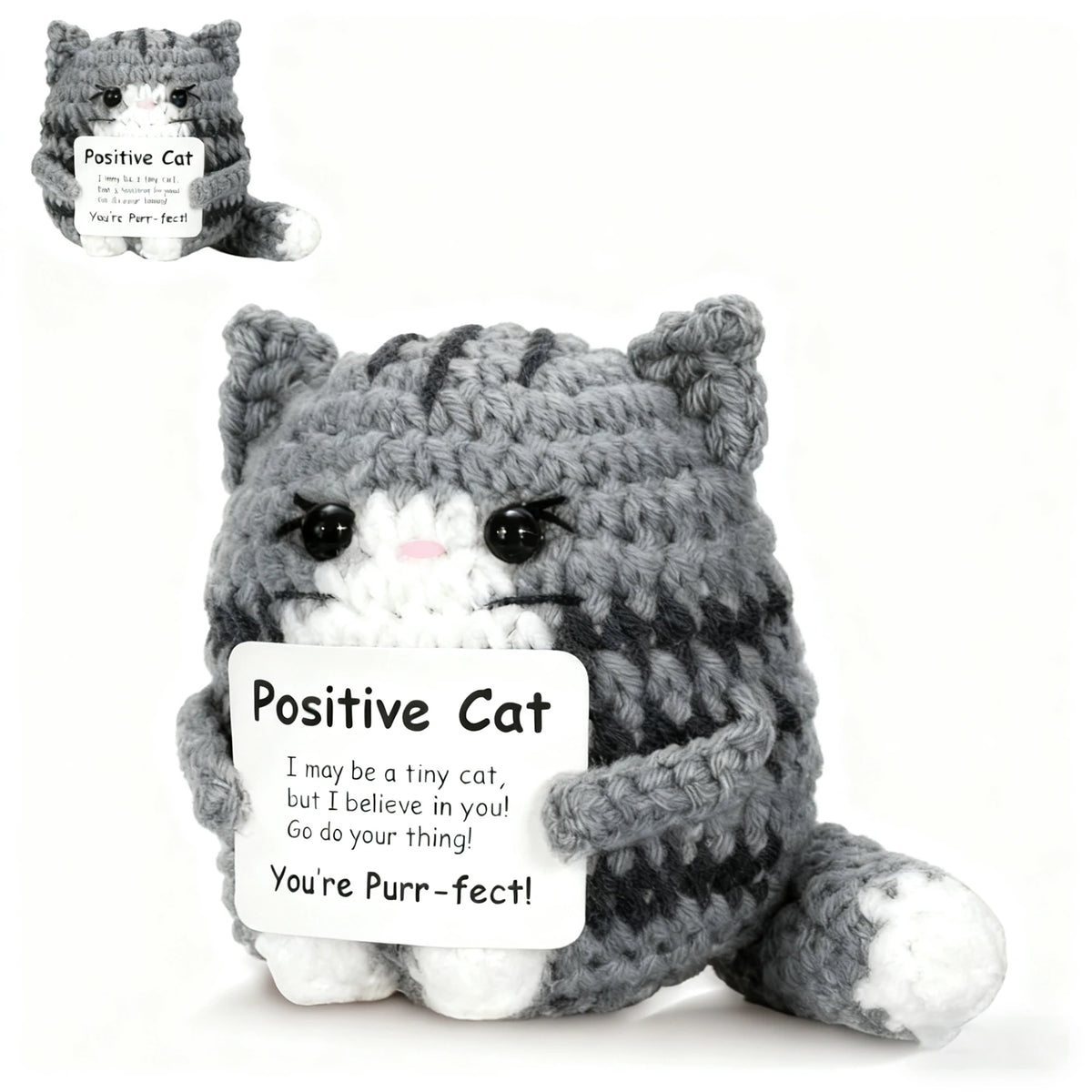 Handmade Crocheted Cat Plush – Positivity & Charm