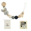 Wooden Baby Pacifier Clip with Crochet Charms