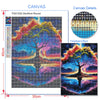 Canvas print of a moonlit tree landscape created with FDX1532-30x40cm round diamond painting rhinestones