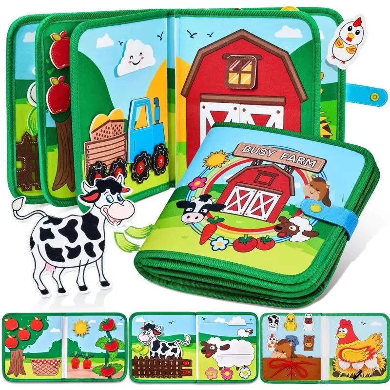 Soft Felt Farm Animal Busy Book for Toddlers