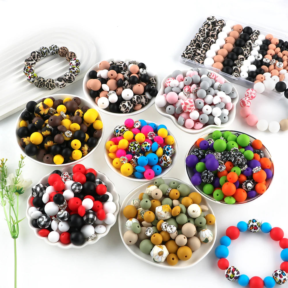 Hexagonal & Rhinestone Bead Assortment for Jewelry Making