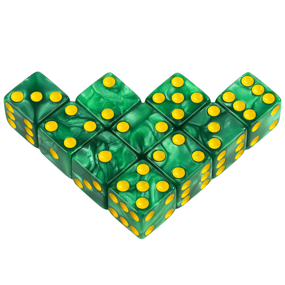 Marble Acrylic D6 Dice Set (10-Pack) for Tabletop RPGs, D&D, and Classroom Learning