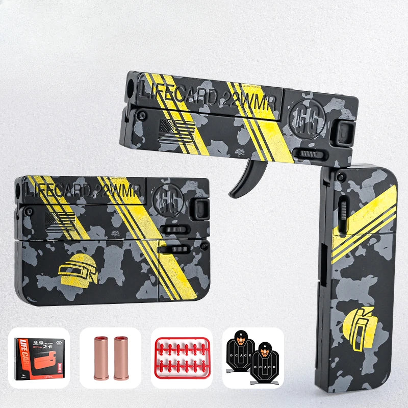 Compact Alloy Folding Blaster Pistol with Soft Bullets