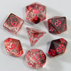 Nebula Effect Polyhedral Dice Set — 7 Transparent Acrylic Dice for D&D and RPGs