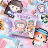 A colorful sticker book featuring cartoon animals and characters for journaling and crafts