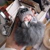 Kawaii Plush Keychain with Sleeping Baby Design