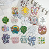 A collection of glitter acrylic flatback resin cabochons featuring Easter and Jesus themes for DIY crafts.