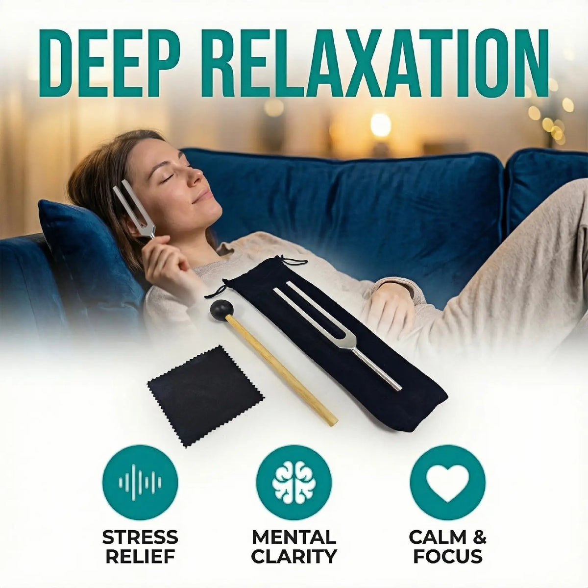 Therapeutic Tuning Fork Set for Sound Healing & Chakra Balancing