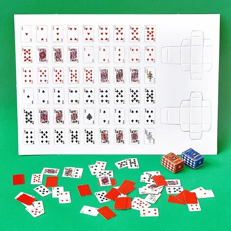 Miniature Playing Cards Set - Funny Novelty Poker for Travel & Pranks