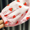 Pink long-sleeve shirt for a baby girl with a strawberry print