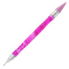 A pink double-head diamond painting pen with a silver tip and a purple body.