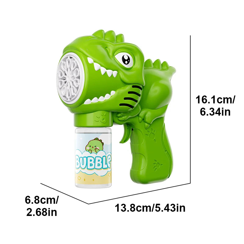 Dinosaur Bubble Gun for Kids – Auto Blower with Refillable Liquid