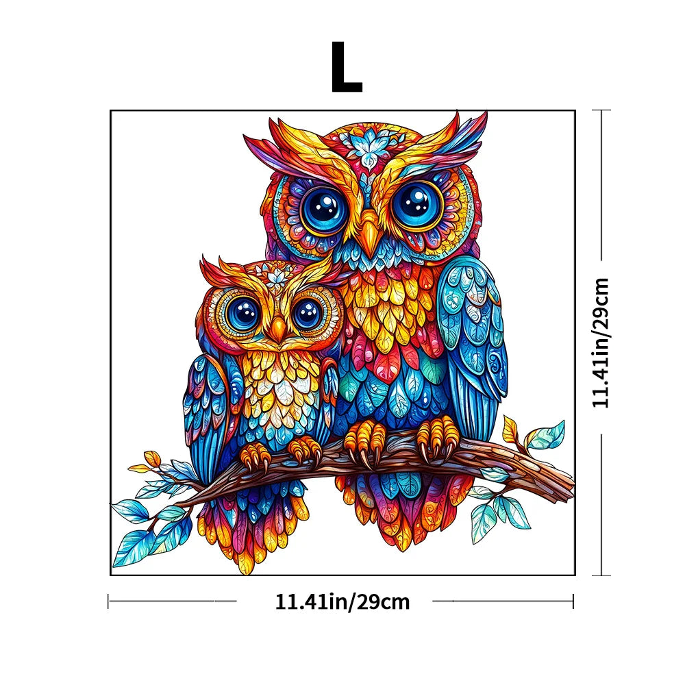 Embossed Owl Wooden Jigsaw Puzzle – Unique Shape, Premium Craftsmanship