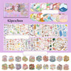 A collection of colorful cartoon mini town diorama stickers and embellishments for scrapbooking projects.