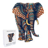 A detailed illustration of an elephant puzzle featuring intricate patterns and textures.
