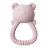Bear-Shaped Silicone Baby Teether with Rattle Handle