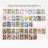 A collection of 45 decorative cut film stickers for book crafting and journaling