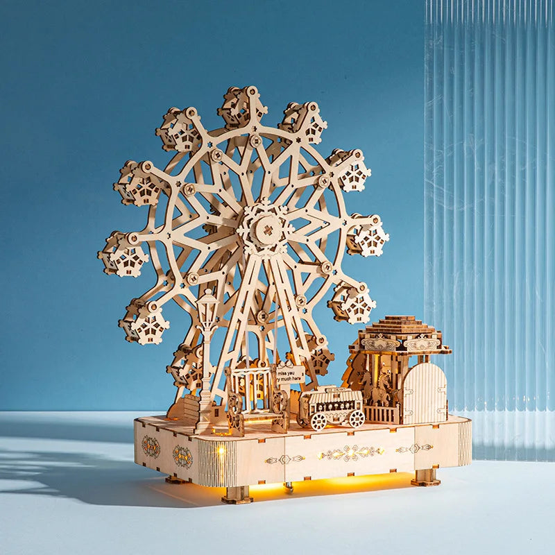 Wooden Ferris Wheel 3D Puzzle – DIY Model Kit for Home Décor