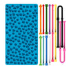 Silicone Sensory Activity Board with Geometric Shape Strips and Storage Bag