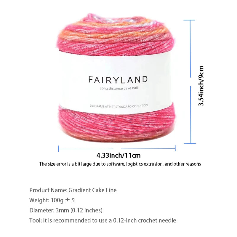 A spool of pink and orange gradient yarn for knitting and crochet projects.
