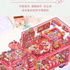 A colorful sticker pack depicting a whimsical cartoon scene of penguins and dogs in an RV setting.