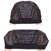 Black stretchable mesh wig cap designed for secure and comfortable hair styling