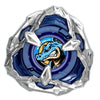 Top argent et bleu tournant avec un dragon