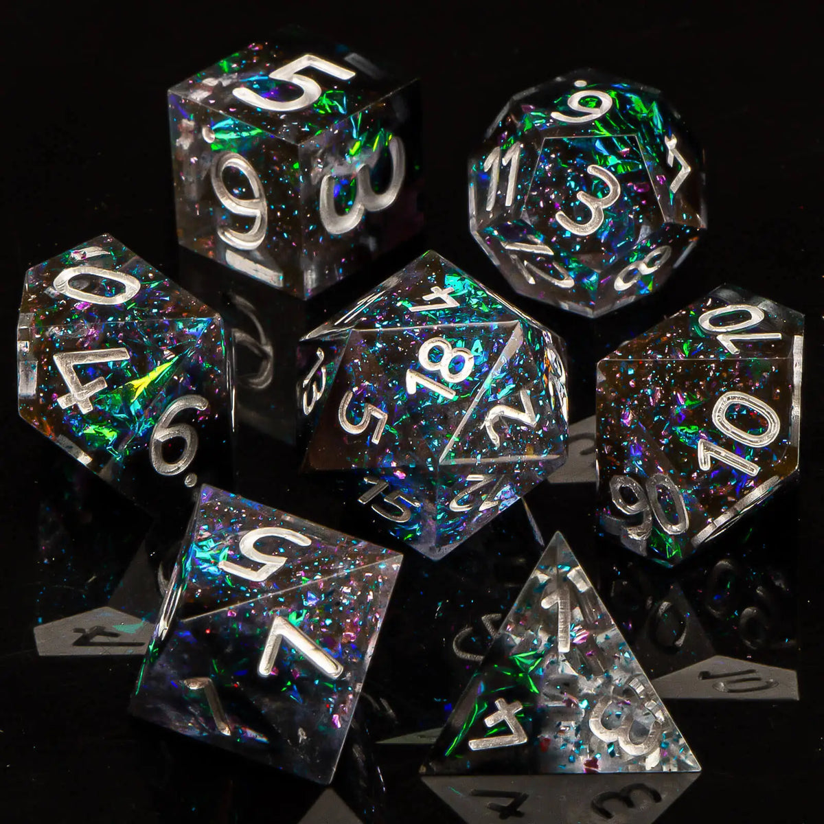 Handmade Resin Sharp Edge Dice Set for RPG Games