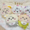 A set of three fluffy white and pink kawaii plush toys featuring characters like Usagi, Hachiware, and JiYi.