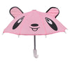 Pink bear mini doll umbrella with black features and lace trim