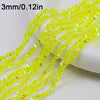 Yellow crystal triangle beads measuring 3mm or 0.12 inches strung together for jewelry making