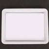 A white rectangular paint palette tray with a slightly raised inner section.