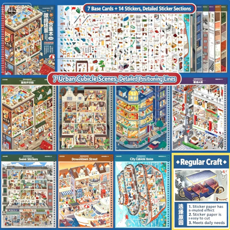 3D Landscape Sticker Collection Book for Scrapbooking & Journaling