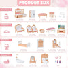 Dollhouse Furniture Set for Pretend Play – 3-Room Miniature Collection