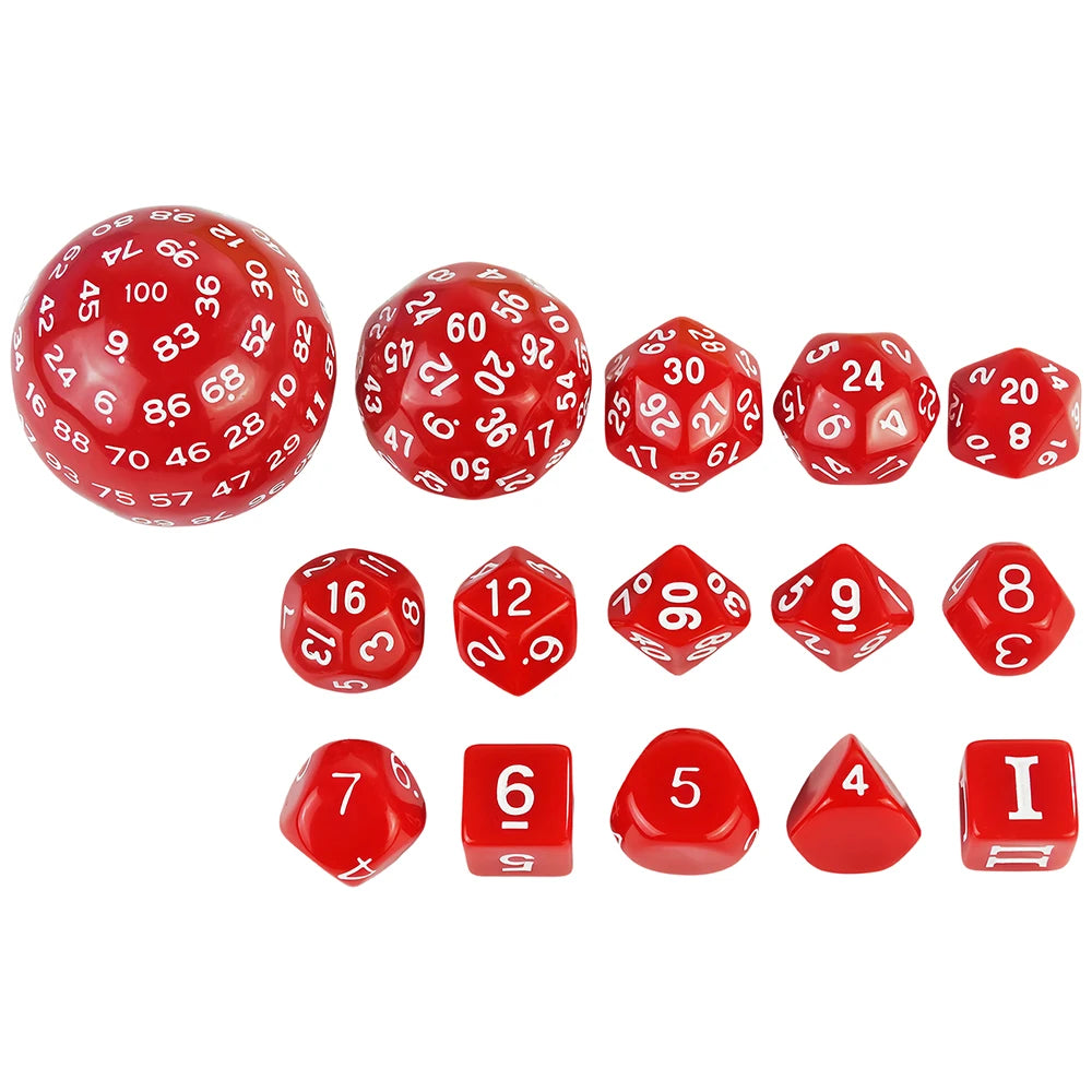 15-Piece Polyhedral Acrylic Dice Set for RPGs & Tabletop Games