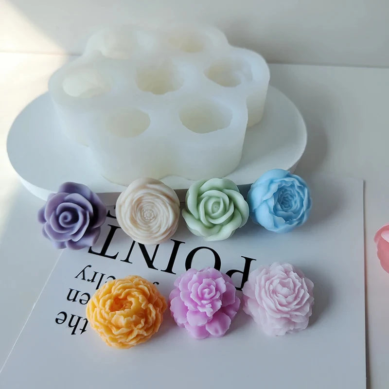 7-in-1 Flower Silicone Mold for Candles, Soap & Resin Crafts