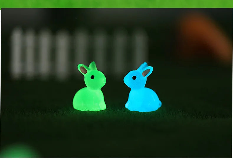Glow-in-the-Dark Bunny Resin Figurines for Easter & Home Decor