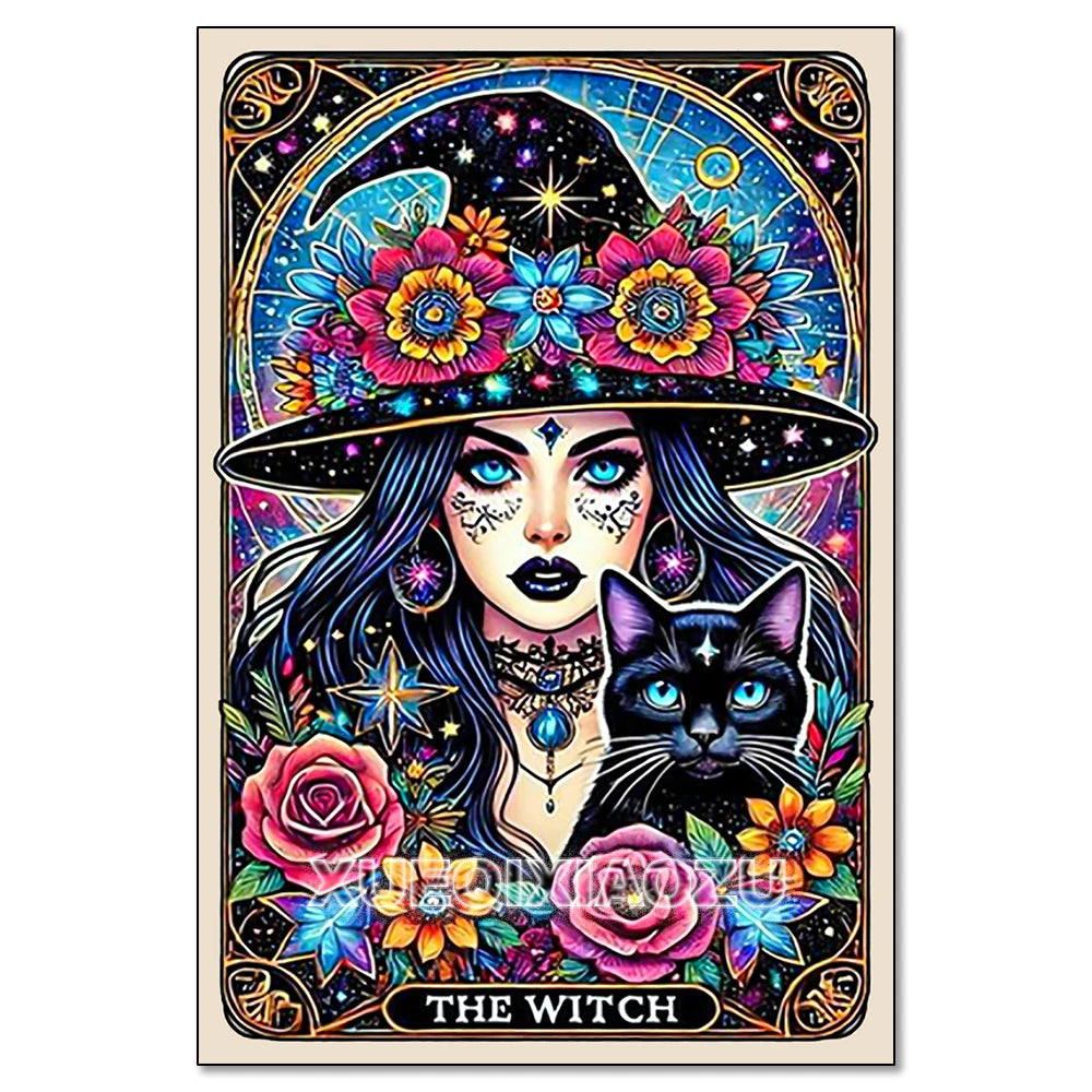 Witch Tarot Diamond Painting Kit - DIY Full Drill Craft for Home Decor