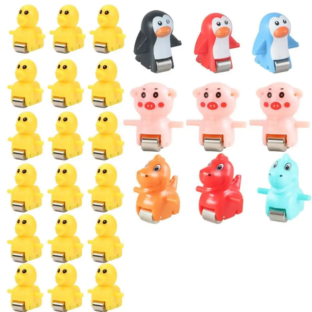 A set of colorful animal racing cars and climbing toys for children.