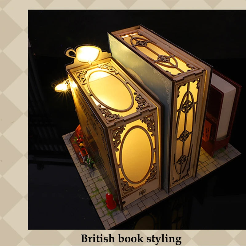 DIY Miniature Wooden Dollhouse Kit with LED Lights and Furniture