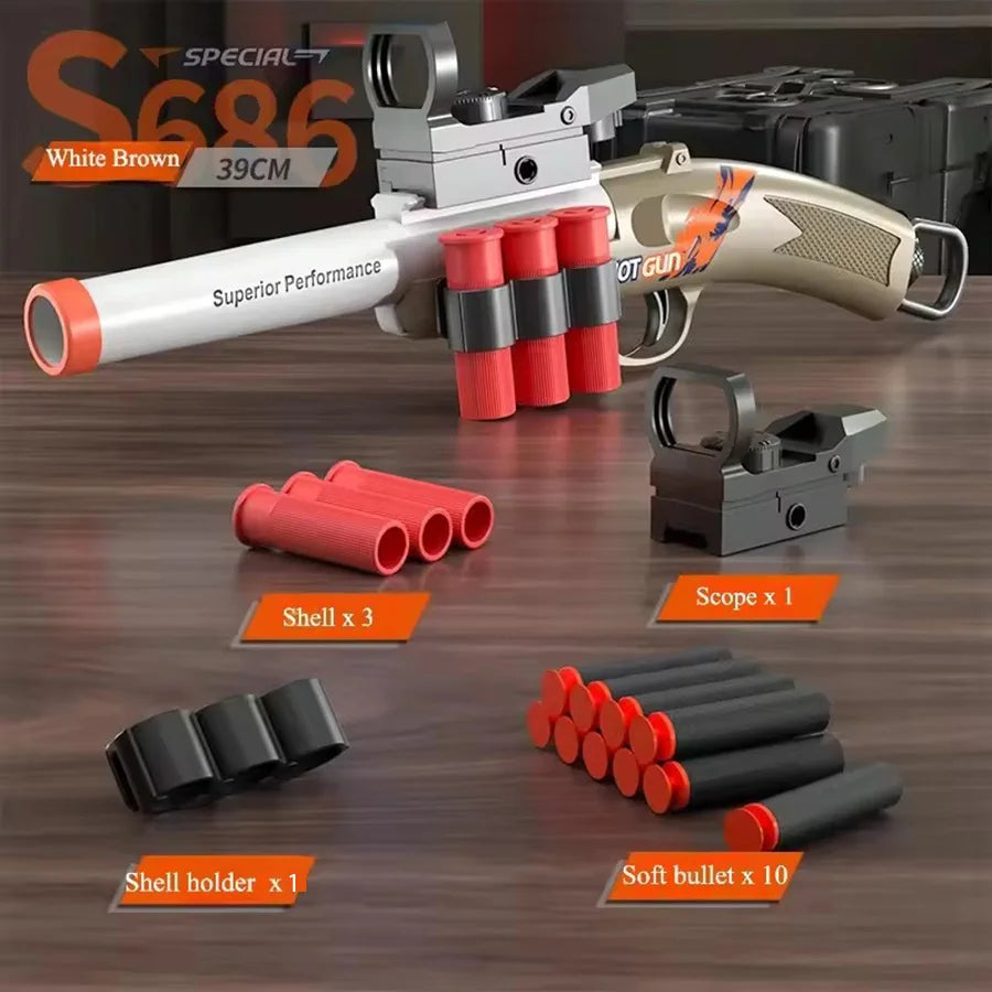Mini Shell-Ejecting Toy Rifle with Soft Bullets