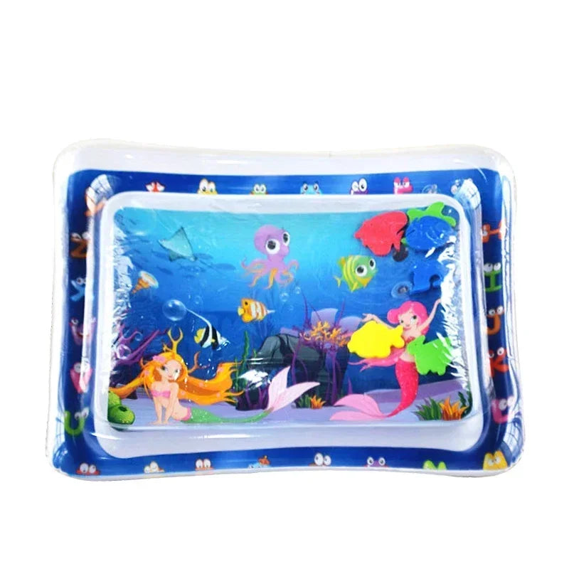Inflatable Baby Water Play Mat with Floating Fish