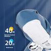 A blue remote control shark toy is shown, highlighting its 40M remote control distance and 20 minutes of endurance.