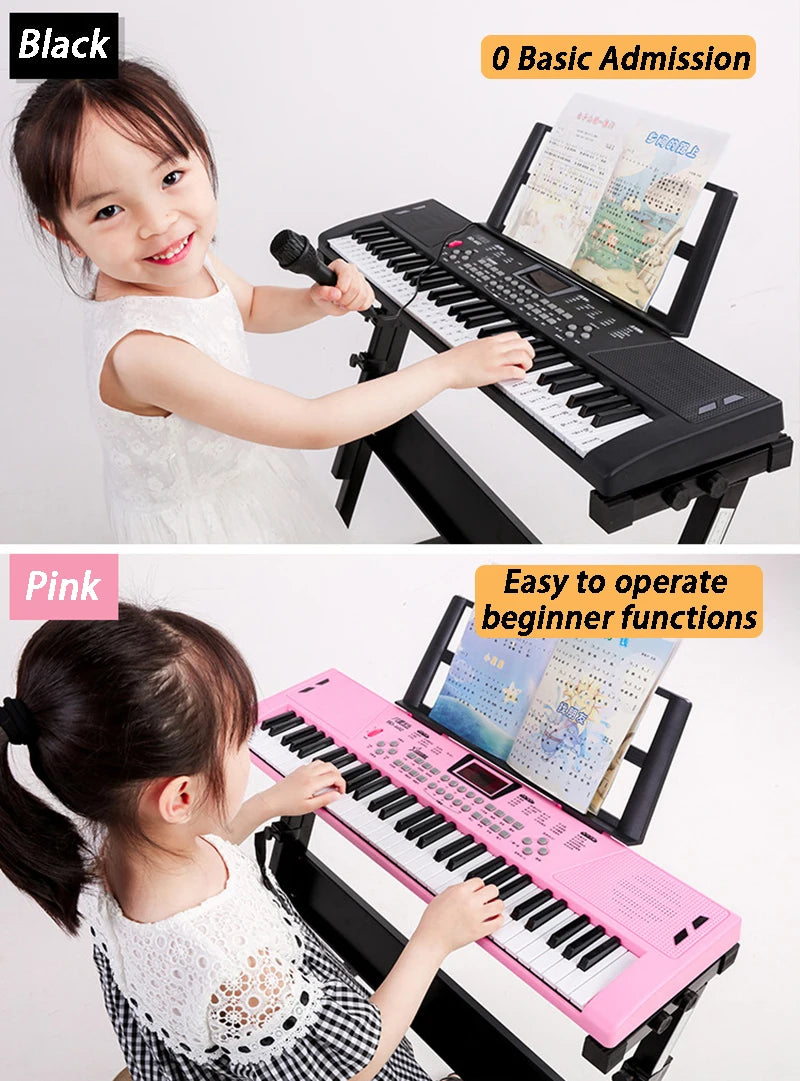 61-Key Portable Electronic Keyboard for Kids with Teaching Features