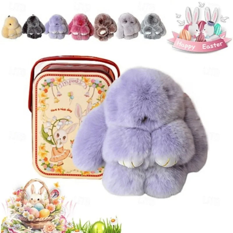 Plush Bunny Keychain Charm