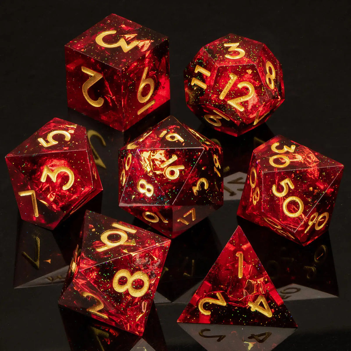 Handmade Resin Sharp Edge Dice Set for RPG Gaming