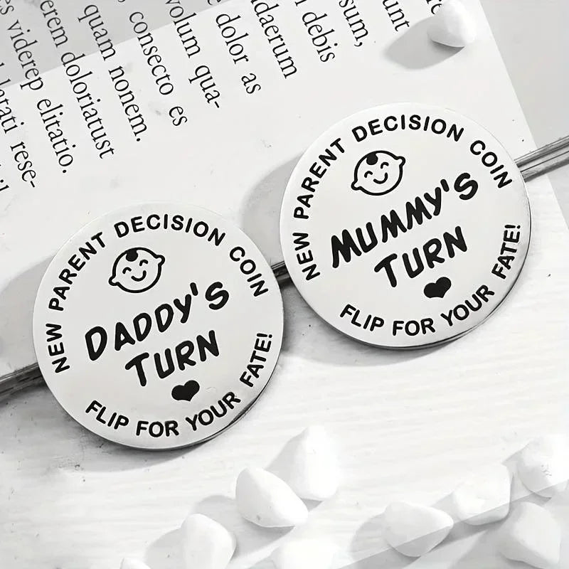 Funny Decision Coin for New Parents – Pregnancy Gift for Expecting Moms & Dads