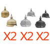 A set of military building blocks featuring gun and helmet accessories in various shades of gray and tan.