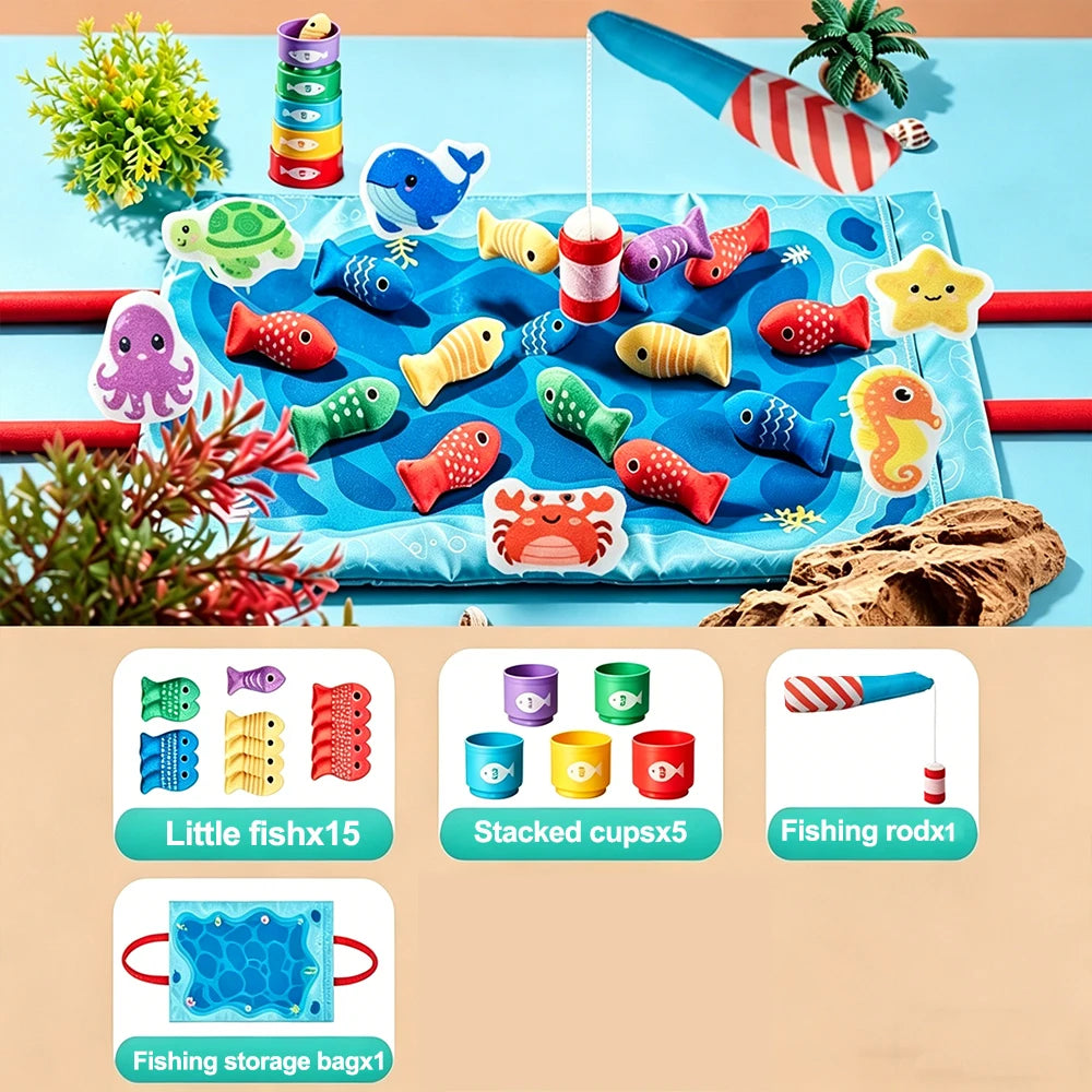 Montessori Fabric Fishing Game for Kids